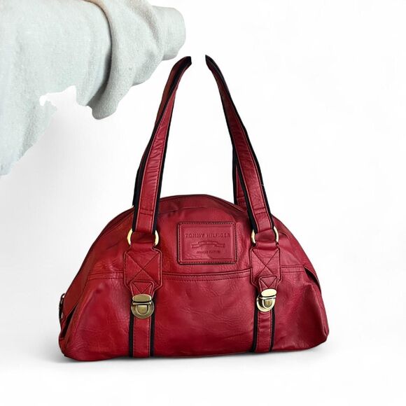 Tommy Hilfiger Red Dome Satchel💙🍒 - Picture 1 of 7